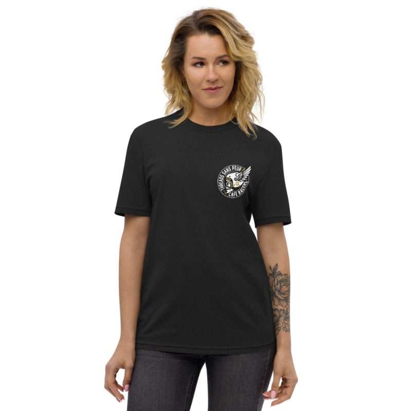 unisex recycled t shirt black front 60c88e5076005