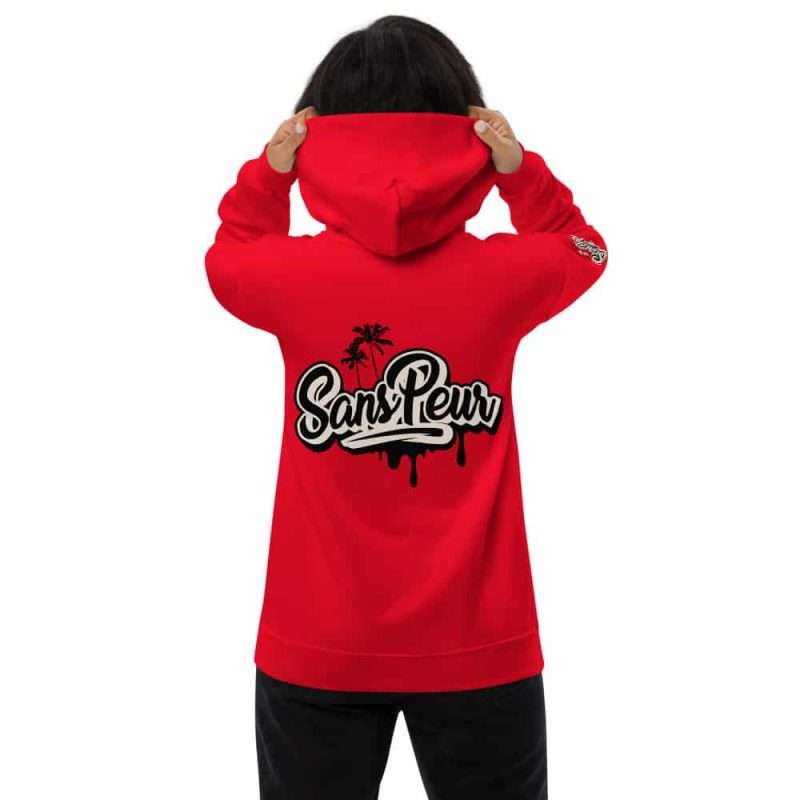 unisex fleece hoodie athletic red back 6061c67747089