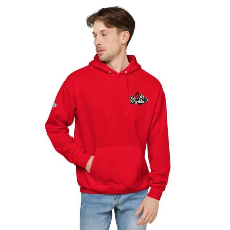 unisex fleece hoodie athletic red front 2 6061c31ac1c3c