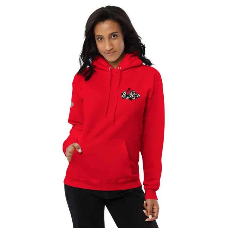 unisex fleece hoodie athletic red front 2 6061c67746f67