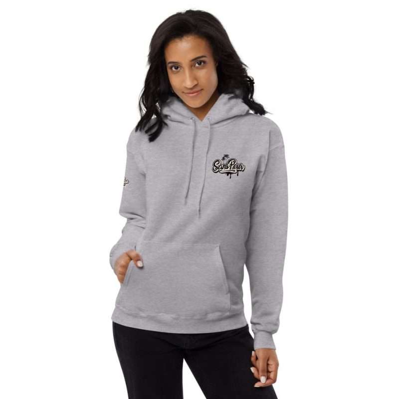 unisex fleece hoodie light steel front 2 6061c67747565