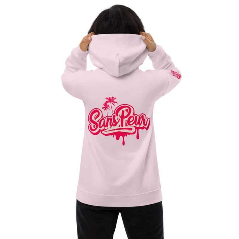 unisex fleece hoodie pale pink back 6061c0a5c1413