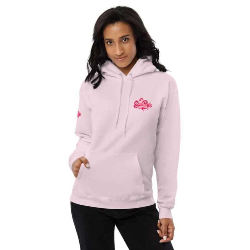 unisex fleece hoodie pale pink front 2 6061c0a5c12fe