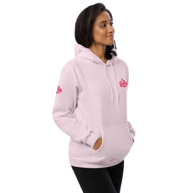 unisex fleece hoodie pale pink right front 6061c0a5c1529