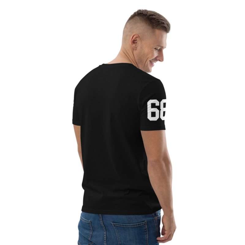 unisex organic cotton t shirt black right back 60d99a0bd4955