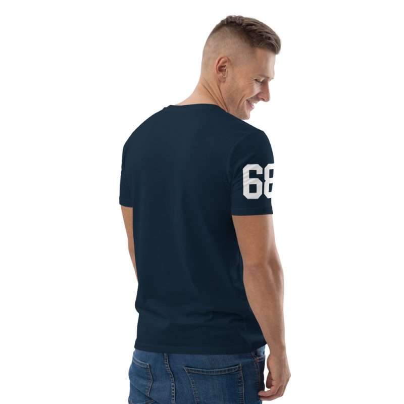 unisex organic cotton t shirt french navy right back 60d99a0bd4de7