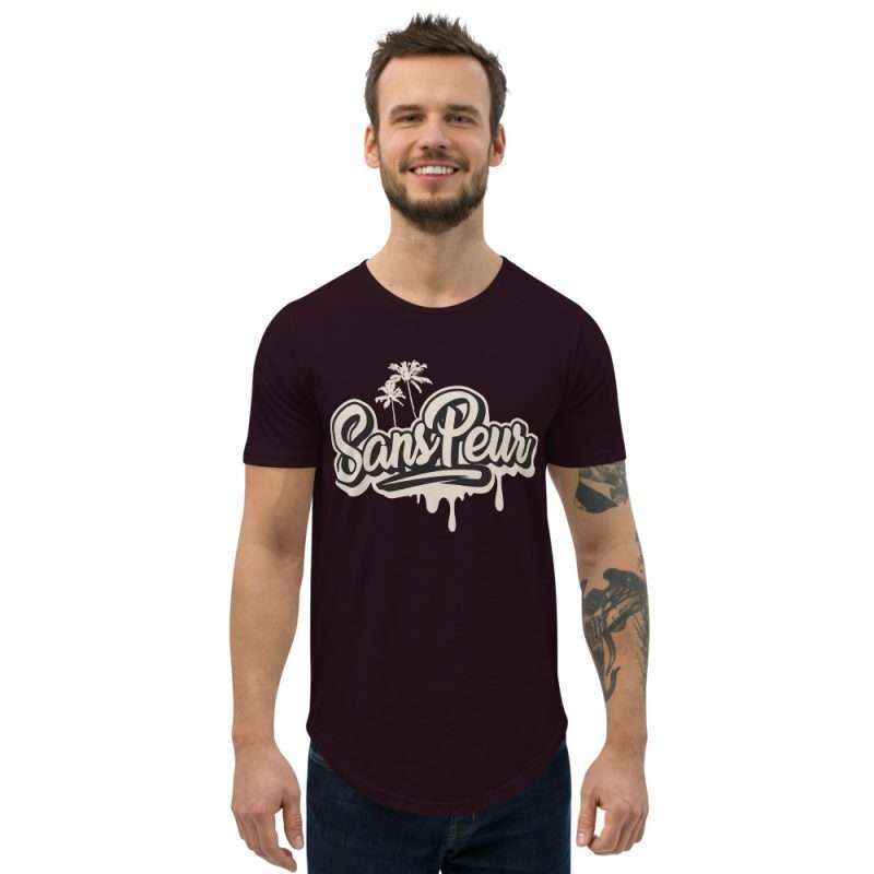 mens curved hem t shirt oxblood black front 6112743d9129e