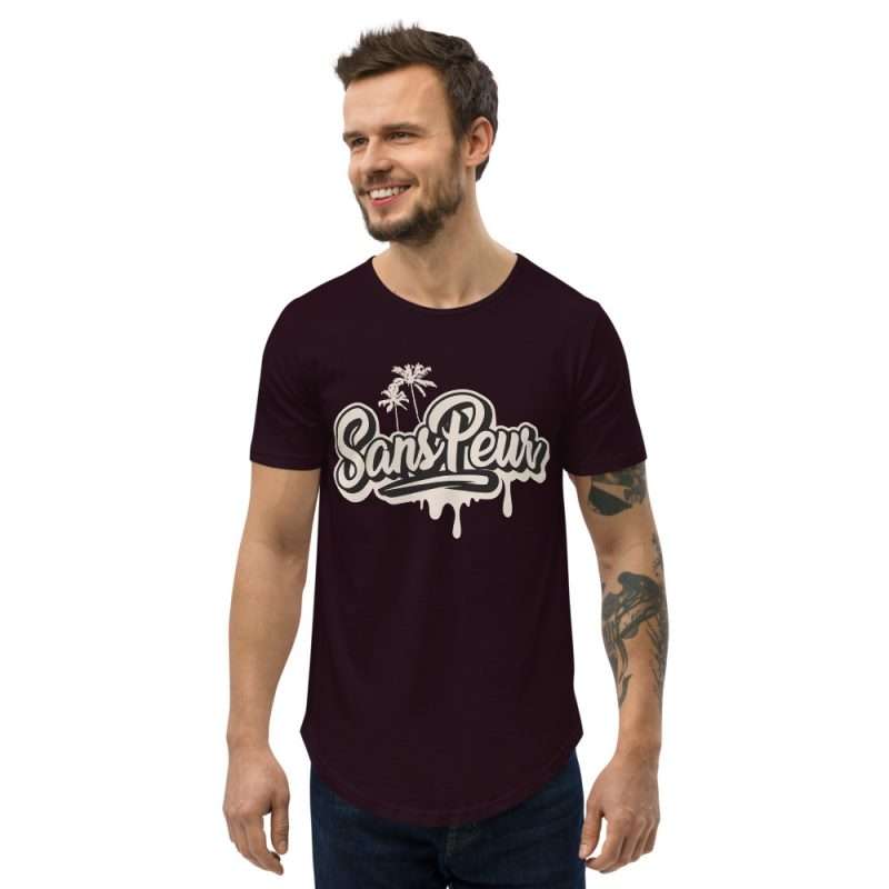 mens curved hem t shirt oxblood black front 6112743d913fc