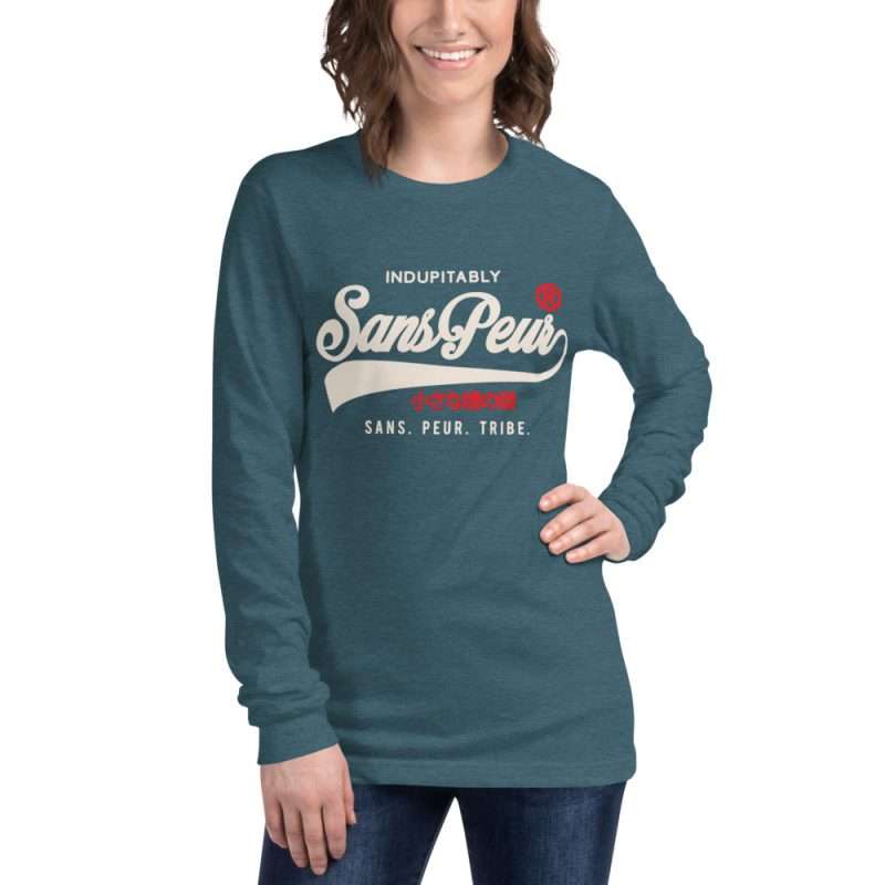 unisex long sleeve tee heather deep teal front 618112a3cfd50