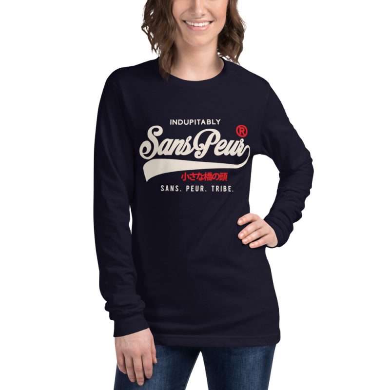 unisex long sleeve tee navy front 618112a3ce040