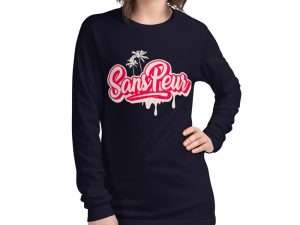 unisex long sleeve tee navy front 61811a265cc10