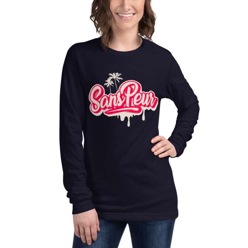 unisex long sleeve tee navy front 61811a265cc10