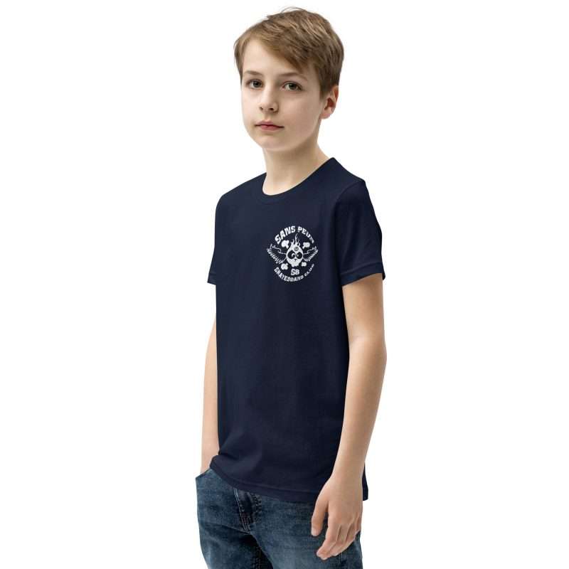 youth staple tee navy left front 62975eaf7aa15