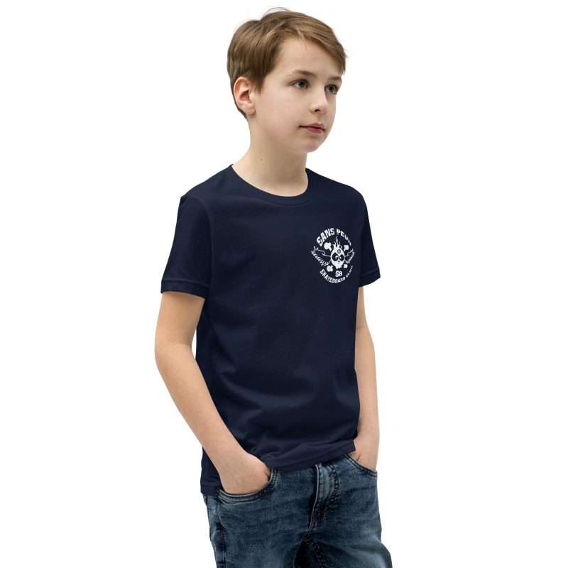 youth staple tee navy right front 62975eaf7a94a