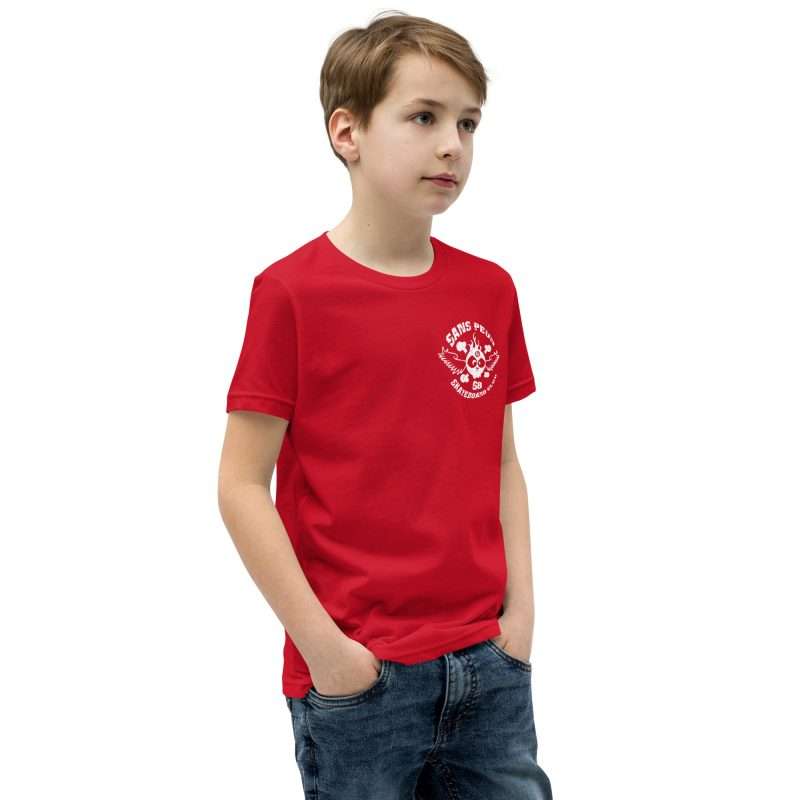 youth staple tee red right front 62975eaf7acde