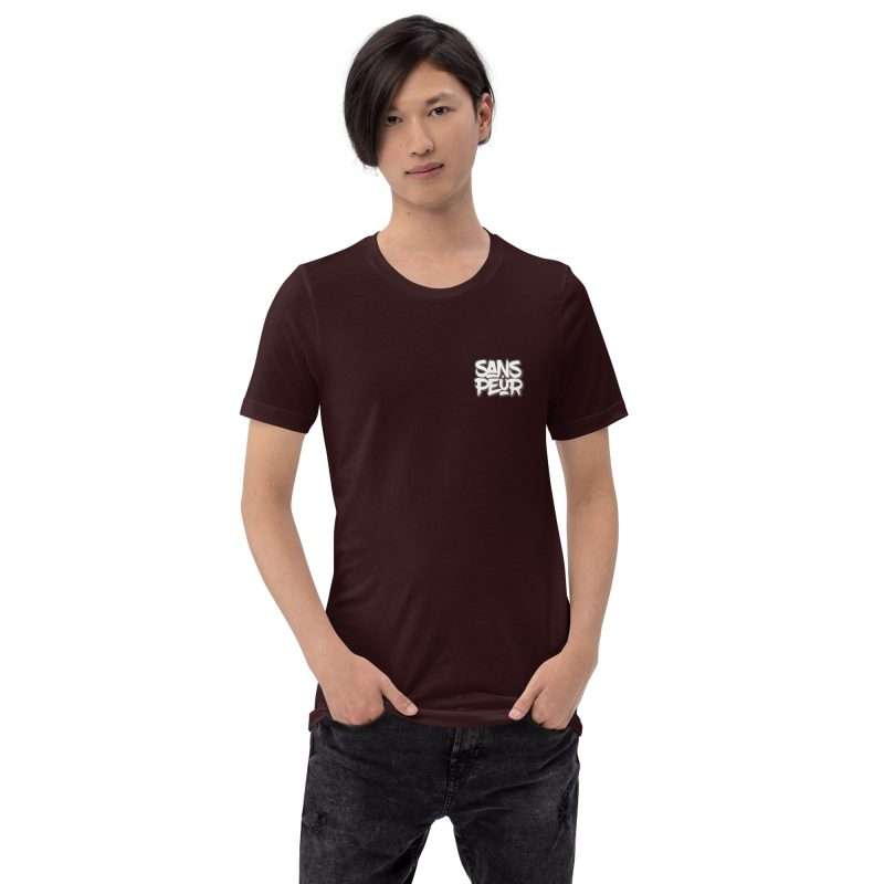 unisex staple t shirt oxblood black front 633651be4f2e0