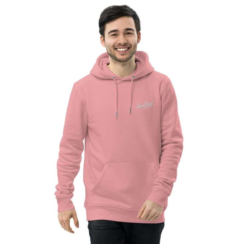 unisex essential eco hoodie canyon pink front 2 6348ac7901650