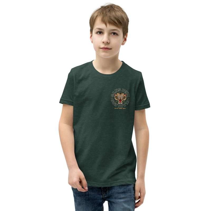 youth staple tee heather forest front 637f6e711eda8