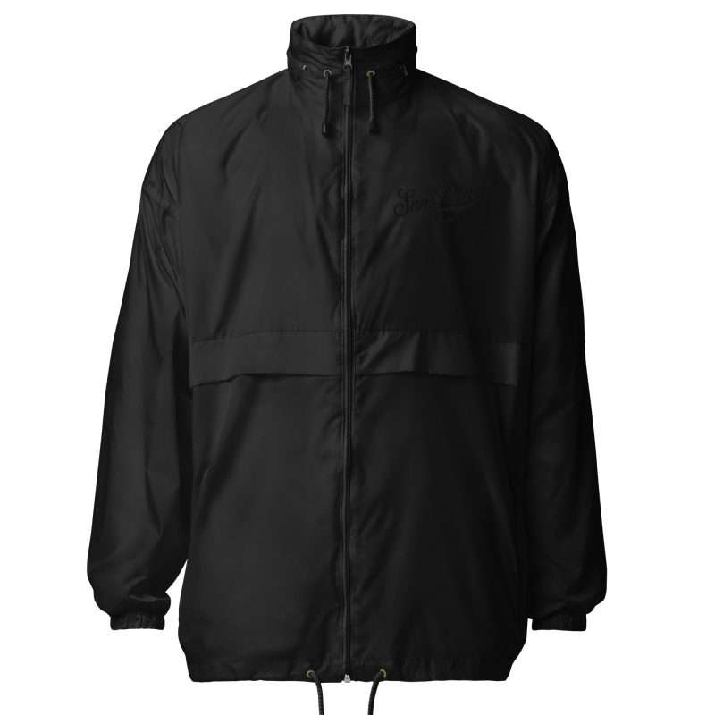 basic unisex windbreaker black front 641e8ae5abea7 1