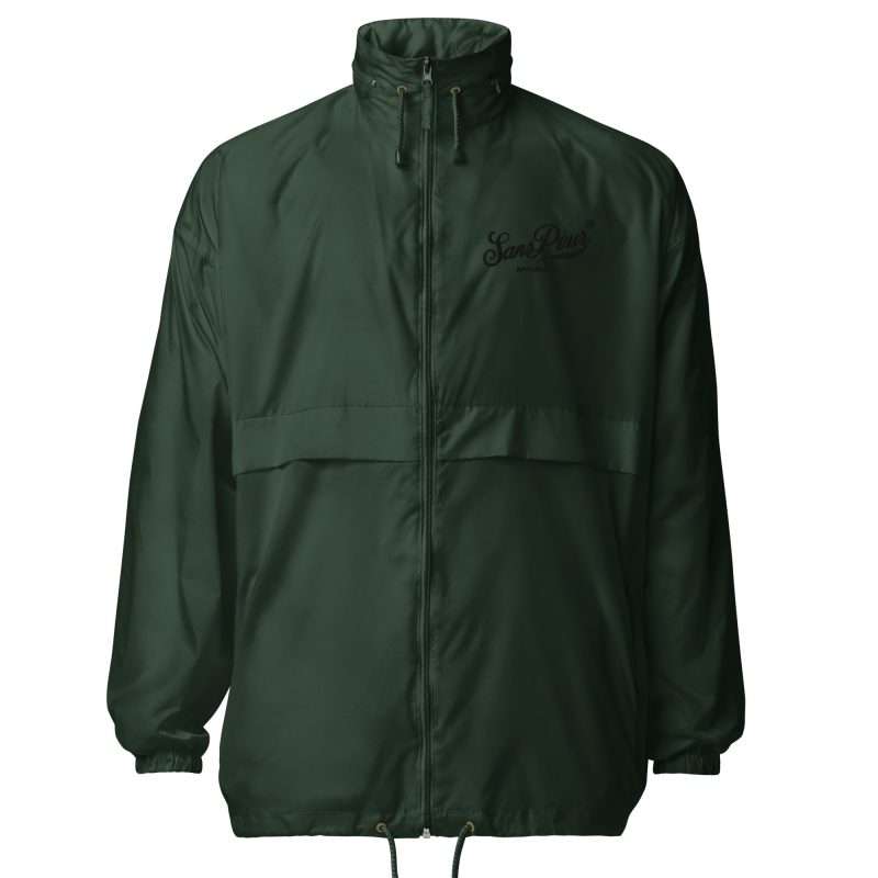 basic unisex windbreaker forest green front 641e8ae5ac2af